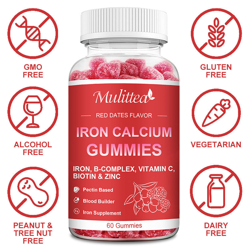 Mulittea iron calcium gummies iron supplement