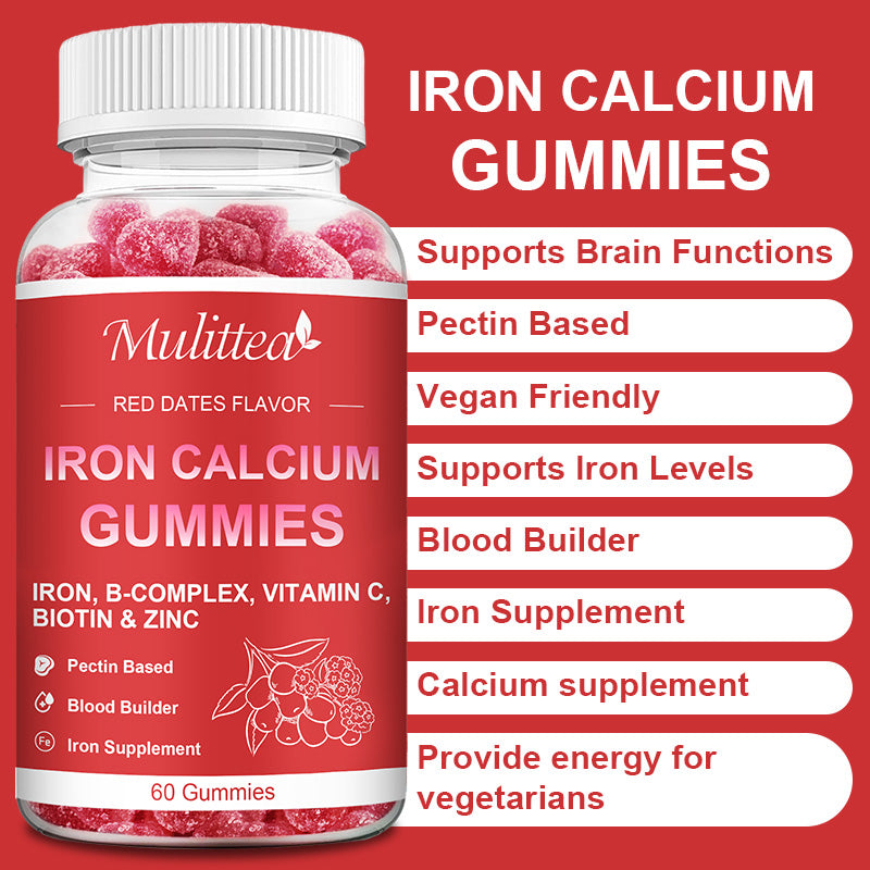 Mulittea iron calcium gummies iron supplement