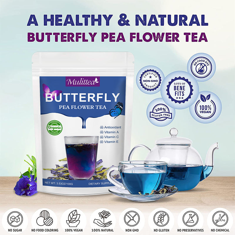 Mulittea Butterfly Pea Flower Tea Herbel Tea 50-100g